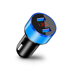 Cargador de Mechero 3.1A Adaptador Coche Doble Puerto USB Carga Rapida Universal K03 para Motorola Moto X 2nd Gen Azul