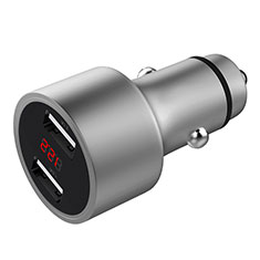 Cargador de Mechero 3.1A Adaptador Coche Doble Puerto USB Carga Rapida Universal para Huawei P Smart 2019 Plata
