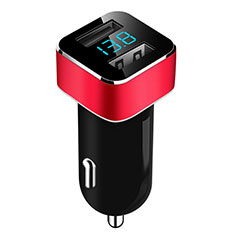 Cargador de Mechero 3.1A Adaptador Coche Doble Puerto USB Carga Rapida Universal para Samsung Galaxy Z Flip4 5G Rojo
