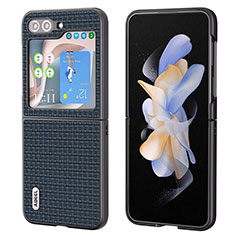 Funda Bumper Lujo Cuero y Plastico Mate Carcasa AD3 para Samsung Galaxy Z Flip5 5G Verde
