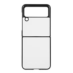 Funda Bumper Lujo Cuero y Plastico Mate Carcasa B01 para Samsung Galaxy Z Flip3 5G Blanco