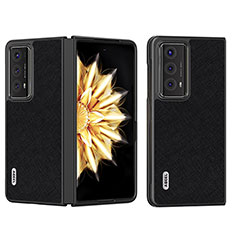 Funda Bumper Lujo Cuero y Plastico Mate Carcasa B01H para Huawei Honor Magic V2 Ultimate 5G Negro