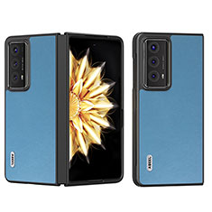 Funda Bumper Lujo Cuero y Plastico Mate Carcasa B02H para Huawei Honor Magic V2 5G Azul