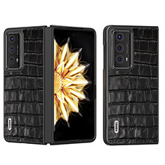 Funda Bumper Lujo Cuero y Plastico Mate Carcasa B05H para Huawei Honor Magic V2 5G Negro