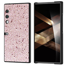 Funda Bumper Lujo Cuero y Plastico Mate Carcasa B10H para Huawei Honor V Purse 5G Rosa Roja