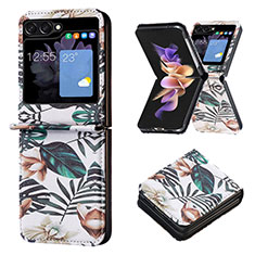 Funda Bumper Lujo Cuero y Plastico Mate Carcasa BF1 para Samsung Galaxy Z Flip5 5G Menta Verde