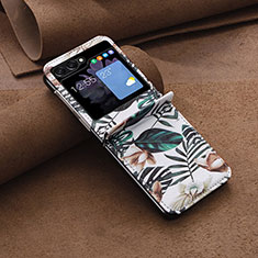 Funda Bumper Lujo Cuero y Plastico Mate Carcasa BF2 para Samsung Galaxy Z Flip5 5G Menta Verde