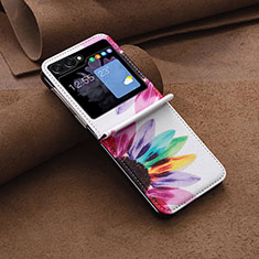 Funda Bumper Lujo Cuero y Plastico Mate Carcasa BF2 para Samsung Galaxy Z Flip5 5G Multicolor