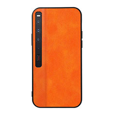 Funda Bumper Lujo Cuero y Plastico Mate Carcasa BH3 para Huawei Mate Xs 2 Naranja