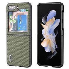 Funda Bumper Lujo Cuero y Plastico Mate Carcasa BH3 para Samsung Galaxy Z Flip5 5G Verde