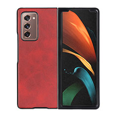 Funda Bumper Lujo Cuero y Plastico Mate Carcasa BH4 para Samsung Galaxy Z Fold2 5G Rojo