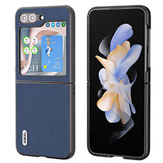 Funda Bumper Lujo Cuero y Plastico Mate Carcasa BH7 para Samsung Galaxy Z Flip5 5G Azul