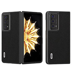 Funda Bumper Lujo Cuero y Plastico Mate Carcasa BH9 para Huawei Honor Magic V2 5G Negro