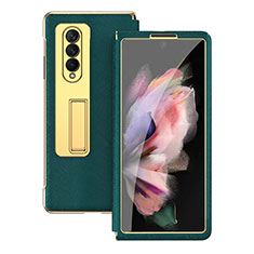 Funda Bumper Lujo Cuero y Plastico Mate Carcasa C08 para Samsung Galaxy Z Fold4 5G Verde