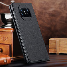 Funda Bumper Lujo Cuero y Plastico Mate Carcasa DL1 para Huawei Mate X3 Negro