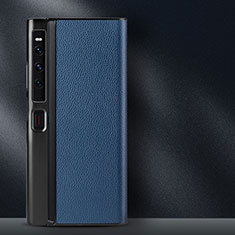 Funda Bumper Lujo Cuero y Plastico Mate Carcasa DL1 para Huawei Mate Xs 2 Azul