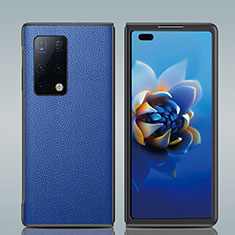 Funda Bumper Lujo Cuero y Plastico Mate Carcasa GS2 para Huawei Mate X2 Azul