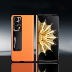 Funda Bumper Lujo Cuero y Plastico Mate Carcasa GS5 para Huawei Honor Magic V2 5G Naranja