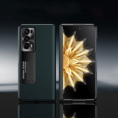 Funda Bumper Lujo Cuero y Plastico Mate Carcasa GS5 para Huawei Honor Magic V2 5G Verde