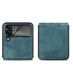 Funda Bumper Lujo Cuero y Plastico Mate Carcasa H01 para Samsung Galaxy Z Flip4 5G Verde