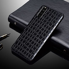 Funda Bumper Lujo Cuero y Plastico Mate Carcasa para Sony Xperia 10 IV Negro