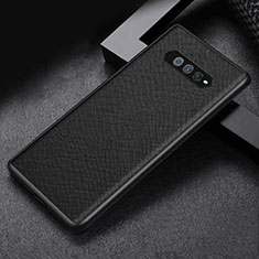 Funda Bumper Lujo Cuero y Plastico Mate Carcasa para Xiaomi Black Shark 5 RS 5G Negro