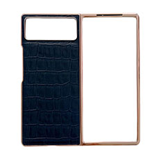 Funda Bumper Lujo Cuero y Plastico Mate Carcasa para Xiaomi Mix Fold 2 5G Azul