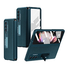 Funda Bumper Lujo Cuero y Plastico Mate Carcasa R09 para Samsung Galaxy Z Fold3 5G Verde