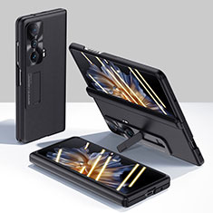 Funda Bumper Lujo Cuero y Plastico Mate Carcasa S01 para Huawei Honor Magic Vs 5G Negro