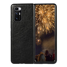 Funda Bumper Lujo Cuero y Plastico Mate Carcasa S01 para Xiaomi Mix Fold 5G Negro