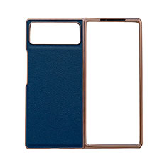 Funda Bumper Lujo Cuero y Plastico Mate Carcasa S02 para Xiaomi Mix Fold 2 5G Azul