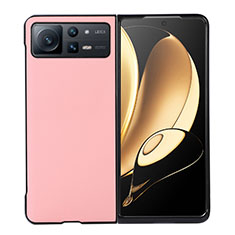 Funda Bumper Lujo Cuero y Plastico Mate Carcasa S03 para Xiaomi Mix Fold 2 5G Oro Rosa