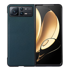 Funda Bumper Lujo Cuero y Plastico Mate Carcasa S05 para Xiaomi Mix Fold 2 5G Verde