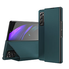 Funda Bumper Lujo Cuero y Plastico Mate Carcasa S07 para Samsung Galaxy Z Fold2 5G Verde