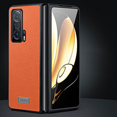 Funda Bumper Lujo Cuero y Plastico Mate Carcasa SD1 para Huawei Honor Magic Vs Ultimate 5G Naranja