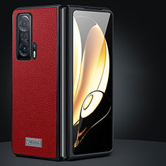 Funda Bumper Lujo Cuero y Plastico Mate Carcasa SD1 para Huawei Honor Magic Vs Ultimate 5G Rojo