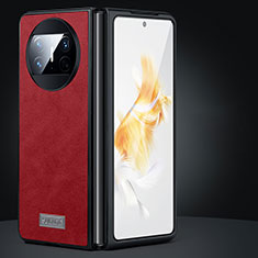 Funda Bumper Lujo Cuero y Plastico Mate Carcasa SD1 para Huawei Mate X5 Rojo