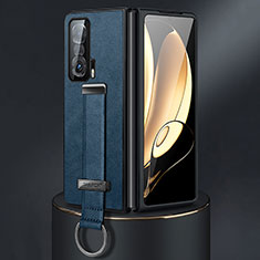 Funda Bumper Lujo Cuero y Plastico Mate Carcasa SD3 para Huawei Honor Magic Vs 5G Azul