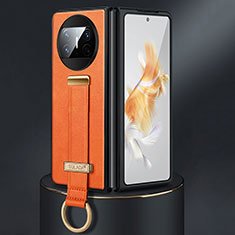 Funda Bumper Lujo Cuero y Plastico Mate Carcasa SD3 para Huawei Mate X3 Naranja