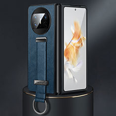 Funda Bumper Lujo Cuero y Plastico Mate Carcasa SD3 para Huawei Mate X5 Azul