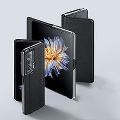 Funda Bumper Lujo Cuero y Plastico Mate Carcasa TB2 para Huawei Honor Magic V2 Ultimate 5G Negro