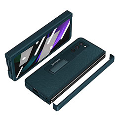 Funda Bumper Lujo Cuero y Plastico Mate Carcasa Z07 para Samsung Galaxy Z Fold2 5G Verde