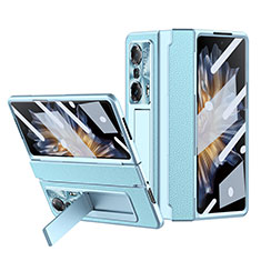 Funda Bumper Lujo Cuero y Plastico Mate Carcasa ZL1 para Huawei Honor Magic Vs Ultimate 5G Azul