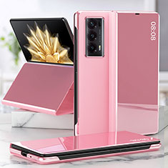 Funda Bumper Lujo Cuero y Plastico Mate Carcasa ZL5 para Huawei Honor Magic V2 5G Oro Rosa