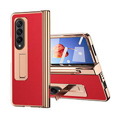 Funda Bumper Lujo Cuero y Plastico Mate Carcasa ZL6 para Samsung Galaxy Z Fold3 5G Rojo