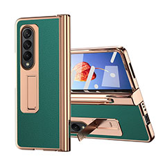 Funda Bumper Lujo Cuero y Plastico Mate Carcasa ZL6 para Samsung Galaxy Z Fold3 5G Verde