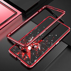 Funda Bumper Lujo Marco de Aluminio Carcasa A01 para Oppo Find X2 Neo Rojo