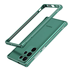 Funda Bumper Lujo Marco de Aluminio Carcasa A01 para Samsung Galaxy S21 Ultra 5G Verde