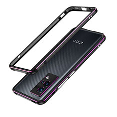 Funda Bumper Lujo Marco de Aluminio Carcasa A01 para Vivo iQOO 8 Pro 5G Morado