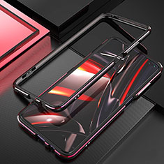 Funda Bumper Lujo Marco de Aluminio Carcasa A01 para Xiaomi Redmi K30 4G Rojo y Negro